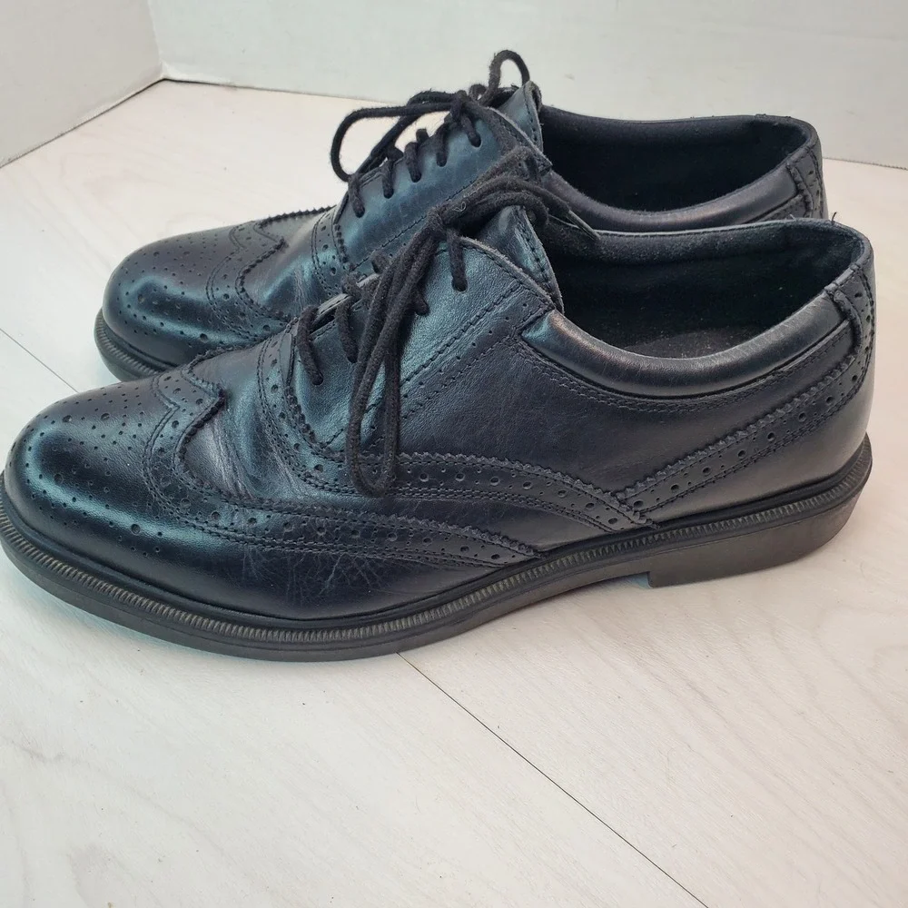 Dr Scholls Lexington Wingtip Oxford Dress Shoes Black Leather Men 10W